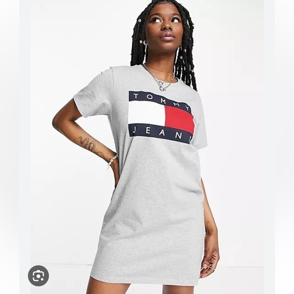 Tommy Jeans | ASOS logo tee shirt graphic tee mini dress size small - Picture 1 of 11